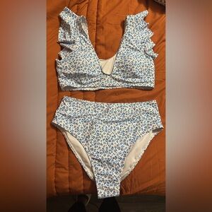 SHEIN Blue Leopard Print Bikini Set